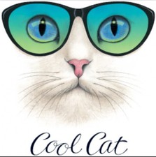 Cool Cat Shirt, Big Cat Face  Sunglasses, Funny T-Shirt, Small - 5X, feline
