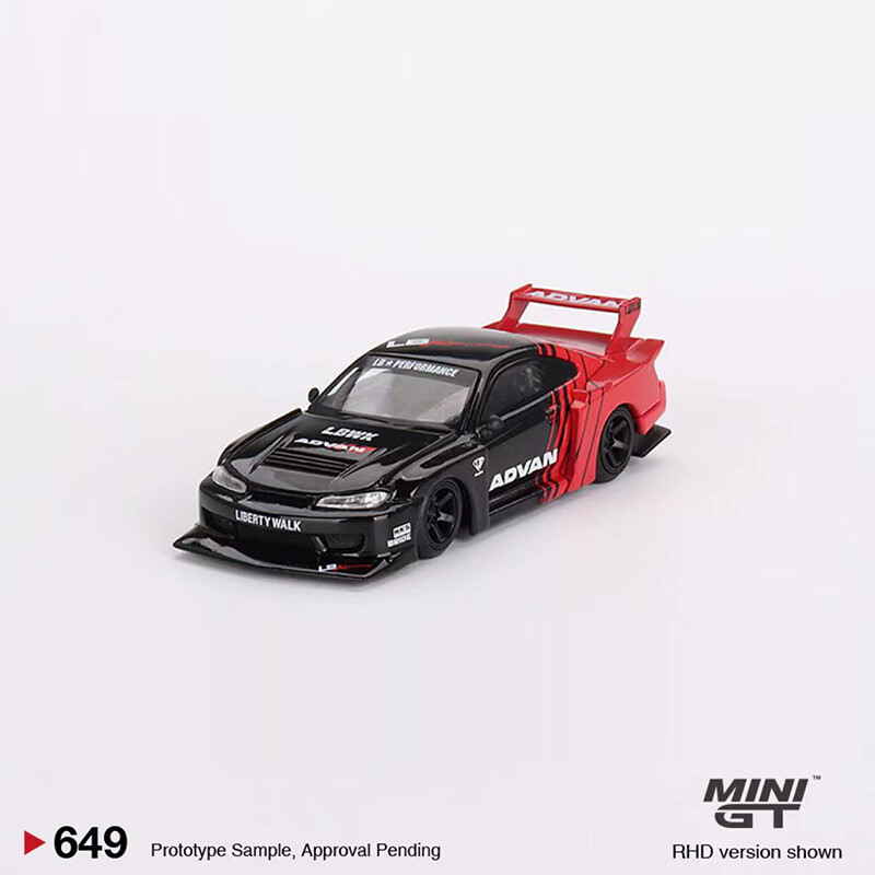 MINIGT 1:64 Metal Model Car Nissan S15 Silvia LBWK Sport Vehicle Advan Ver #649
