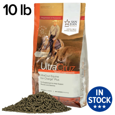 UltraCruz Equine Iron Charge Plus Supplement for Horses, 10 lb Pellet (215 Days)