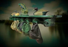 Unique Handcrafted Fish Hat /Coat Rack Shelf Nautical Fishing Cabin Home Decor