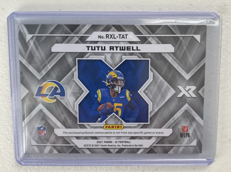 2021 PANINI XR TUTU ATWELL ROOKIE RC MATERIALS JERSEY /75 - Image 2 of 2