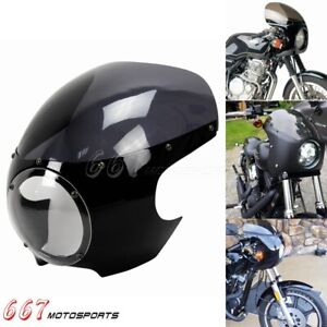 5 3/4" Cut Out Headlight Fairing Windscreen Windshield For Harley Sportster Dyna 
