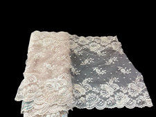 Vintage 1980's 10" Wide Creamy Lace 3 Yards Floral Design with Some Colors