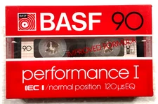 BASF performance I 90 audio cassette blank tape sealed Made in Germany Type I