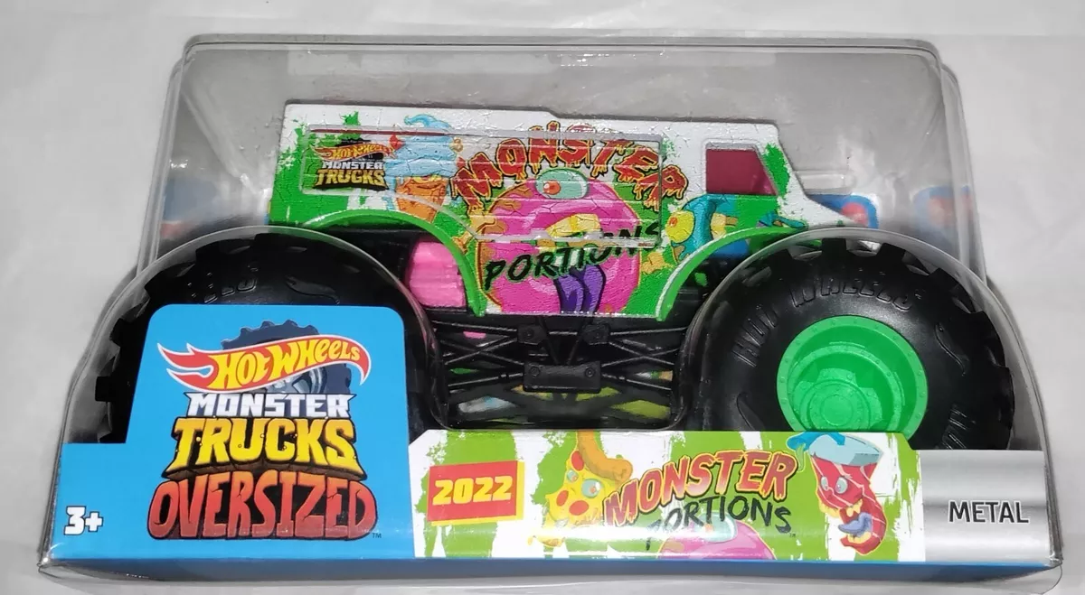 HOT WHEELS MONSTER TRUCKS 2022 OVERSIZED MONSTER PORTIONS METAL NEW.