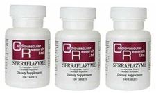 Cardiovascular Research Serraflazyme   100 Tabs ***3 PACK VALUE PACK*******