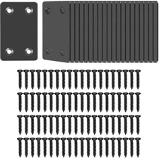 Pack of 20 Flat Stainless Steel Black Straight Brace Bracket 0.06inch Thickne...