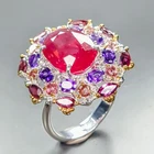 Handmade 6 ct+ Ruby Ring 925 Sterling Silver Size 8 /R462911