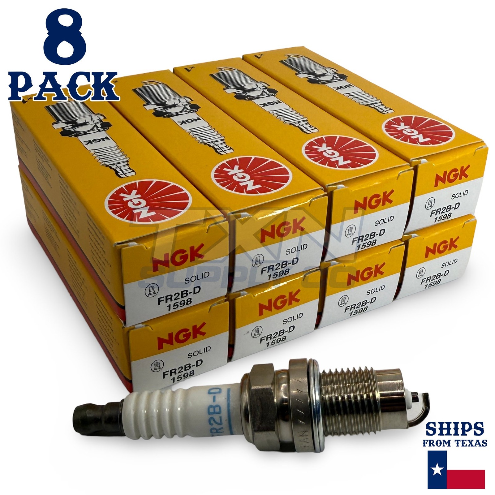 8 Pack NGK 1598 Spark Plugs FR2B-D