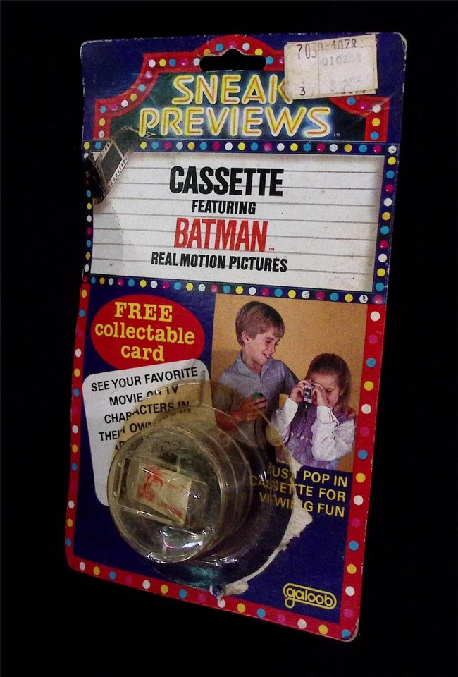 Batman Sneak Previews Cassette Galoob 1984 Original De Colección con tarjeta abierta Foto 4 de 4