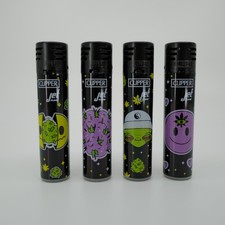 NEW - Jet Flame Galactic Weed Series Clipper Lighters set of 4 - 420 stoner 90s