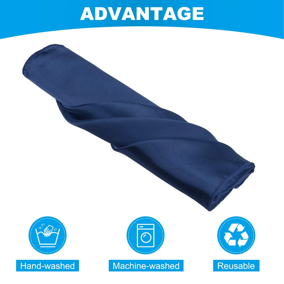 10pz tovaglioli stoffa blu navy tovaglioli da tavola in raso tovaglioli 17x17" - Immagine 3 di 4