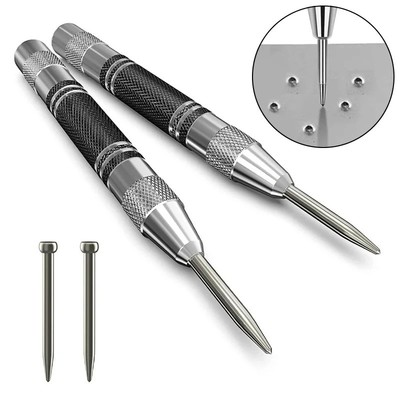 #ad 2 Super Strong Automatic Centre Punch Adjustable Spring Loaded Metal Drill TooL $3.99