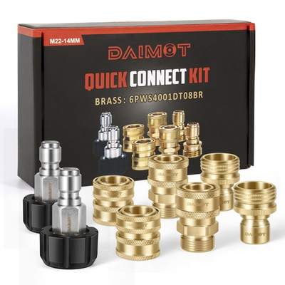 #ad Premium Pressure Washer Quick Connect Kit M22 Swivel to 3 8#x27;#x27; Brass $27.78