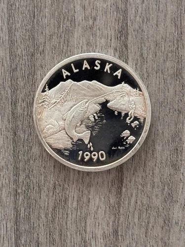 Alaska State Seal 1990 Silver Round Set .999 Fine Silver