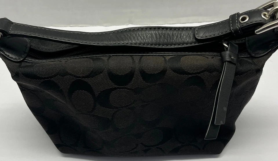 COACH Black Signature Hobo Baguette SoHo Hampton Y2K Mini Bag Purse - Image 3 of 4