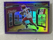2022 Panini Prestige Season's Greetings BREECE HALL #SG-13 Purple RC /149 NFL
