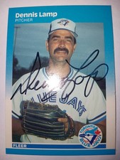 1987 Fleer #233 DENNIS LAMP Toronto Blue Jays Signed Baseball Card Autograph