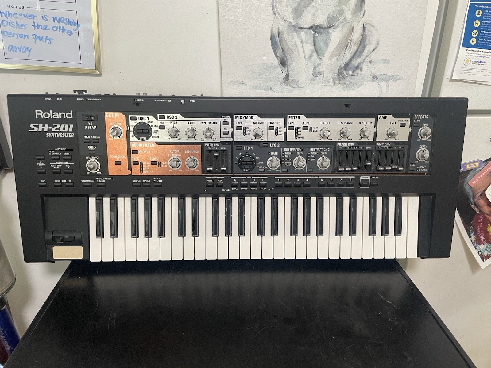 Roland SH-201 Analog Modeling Synthesizer Keyboard Tested Working Free Shipping