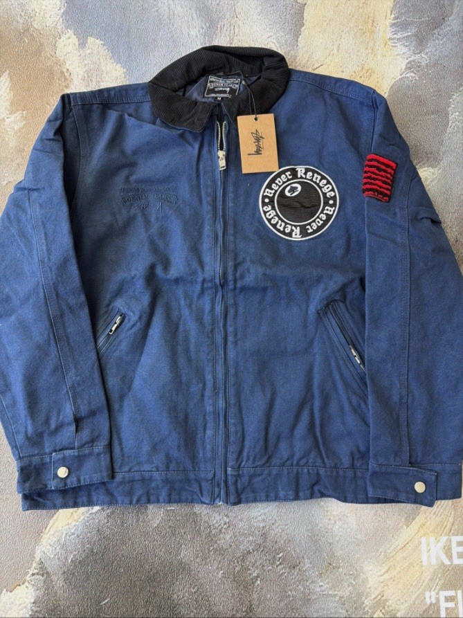 Stussy X Denim Tears Never Renege Canvas Work Jacket Blue Size L