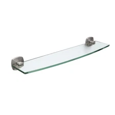 Gatco 4156 Jewel 21" Glass and Metal Bathroom Shelf - Satin Nickel Finish