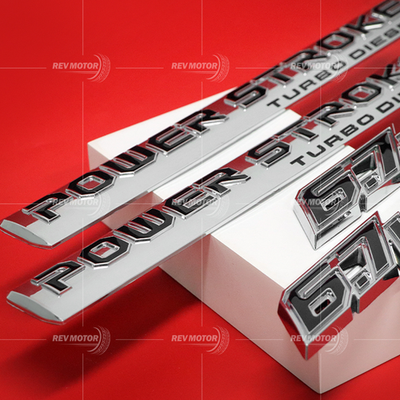 #ad 4Pcs For 6.7L Power Stroke Diesel Door Emblem Nameplate Side Fender Badge Set $34.59