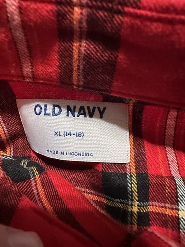 Old Navy Mädchen rot kariert Weihnachten Urlaub Kleid Langarm XL 14-16 - Bild 2 von 3