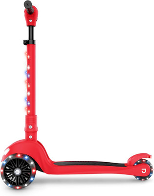 3-Wheel Light-Up Kick Scooter, Lights on Stem & Wheels, Height Adjustable Handle