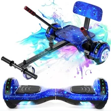 Electric Hoverboard & Go Kart Self-Balance Bluetooth Scooter for Kids LED Wheels
