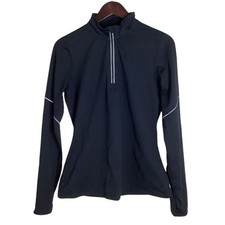 Fabletics Womens Black Quarter Zip Long Sleeve Athletic Top Size M