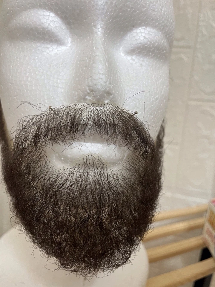 Brown Beard and Mustache Set – Real Human Hair – Cosplay & Theatre-Grade - Image 3 of 4