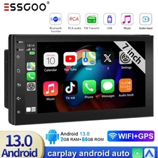Double DIN Android13 2+32G 7" Car Stereo with Apple Carplay GPS NAVI WIFI BT USB