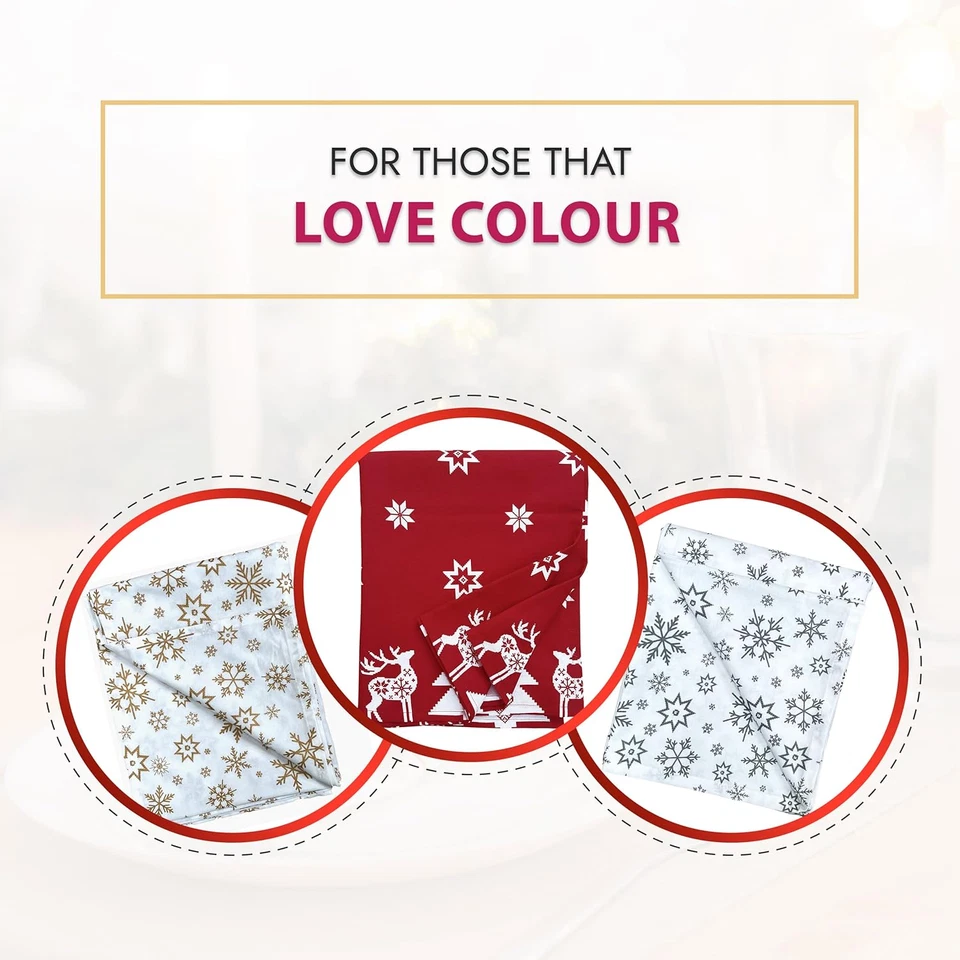 Tovaglia, Cotone, Natale Nordico Argento, 140 X 230 CMS - Immagine 3 di 4