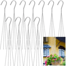 12 Pcs Wire Plant Hangers for Hanging Baskets 4 Strand Hanging Basket Wire Ha...