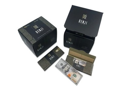 FULL BOX Benji $100 Rolling Papers - Luxury- 24 booklets with 20 leaves per pack