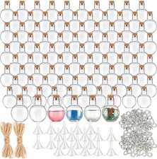 90 Clear Plastic 1oz Mini Bottles with Corks for Sand Art, Gifts, Party