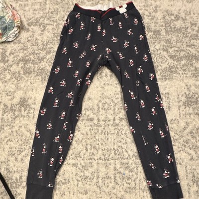 Intimissimi Men's Disney Mickey Mouse Graphic Print Logo Pajama Pants M Black