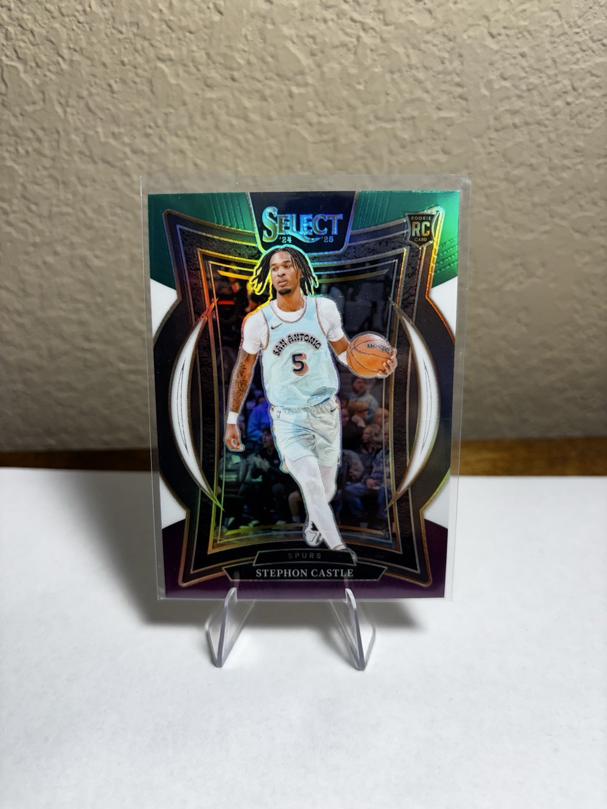 2024-25 Panini Select Concourse Stephon Castle #72 Tri Color Prizm SP Spurs RC