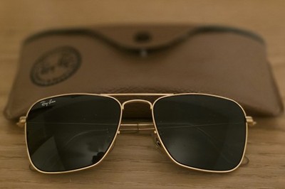 Ray-Ban B&L USA Vintage Aviator Gold Sonnenbrille Original 90er Etui