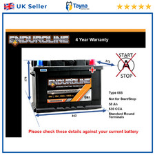 Car Battery 065 Enduroline 065 530A 58Ah 4Yr Warranty 242x175x175