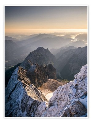 Poster Blick über die Alpen von der Zugspitze - Andreas Wonisch
