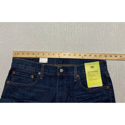 Levis 512 Slim Taper Mens Jeans 36x32 Dark Wash Blue Flex Stretch