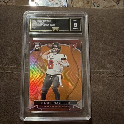 2024 Panini Totally Certified Baker Mayfield Mirror Platinum Orange #87 GMA 9 B…
