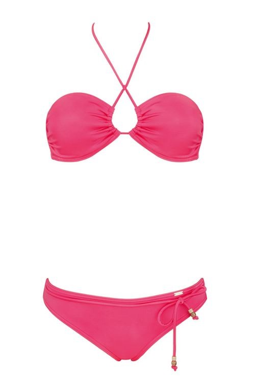 Triumph African Summer Padded Halter Bandeau Bikini Set Pink 12