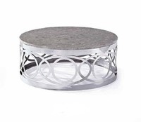 Runder Luxus Designer Couchtisch Sofa Wohnzimmer Tisch Beistell Edelstahl Tische