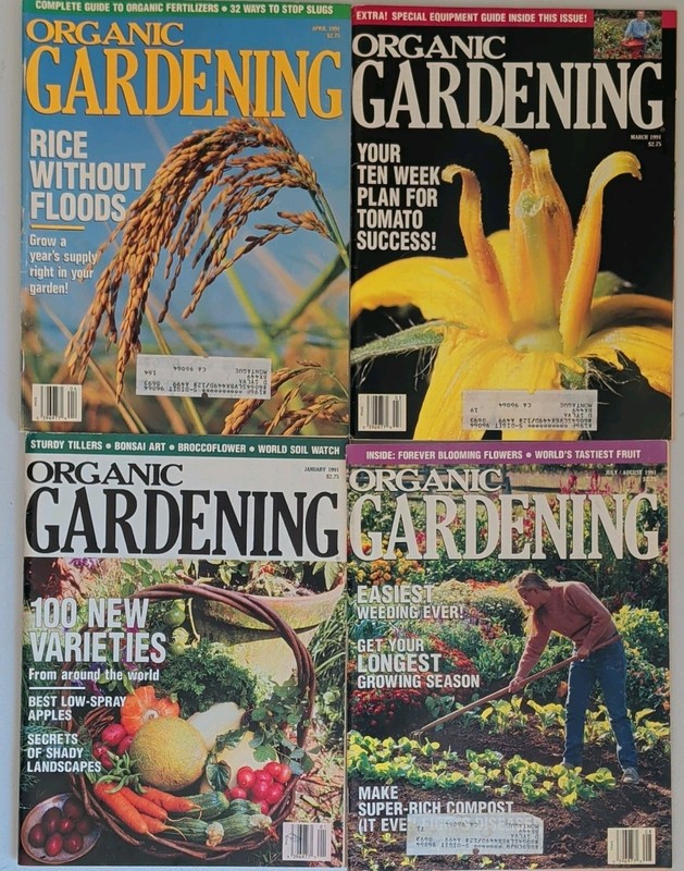Organic Gardening Special Issue Magazines Lot of 4 Jan-Mar-Apr-Jul/Aug 1991