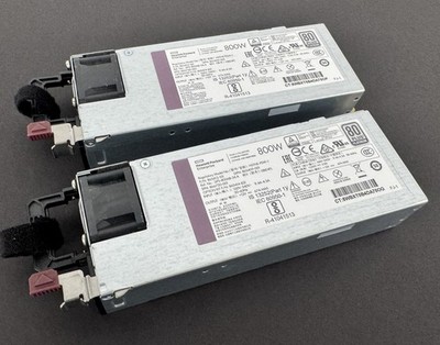 2 X HP 800W 80 Plus Platinum 1U Power Supply Unit ProLiant DL360 G10 866730-001
