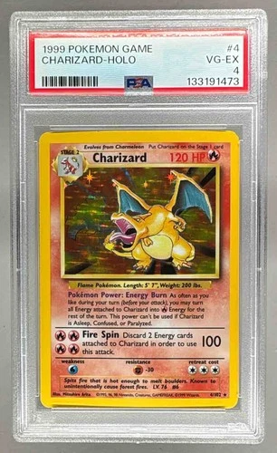133191473 Charizard 1999 Pokemon Unlimited #4 Rare Holo PSA 4