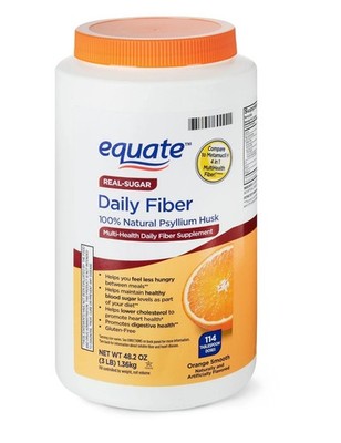 Equate Daily Fiber Orange Smooth Fiber Powder, 48.2 oz