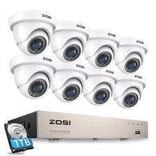 ZOSI H.265+ 8CH 5MP Lite DVR 1080P  Security Camera System Motion Detection 1TB